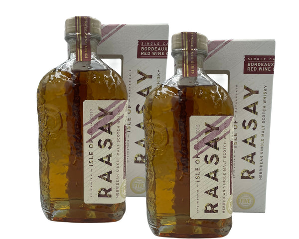 Isle of Raasay 'Na Sia' 5YO ex-Bordeaux cask bundle (peated and unpeated)