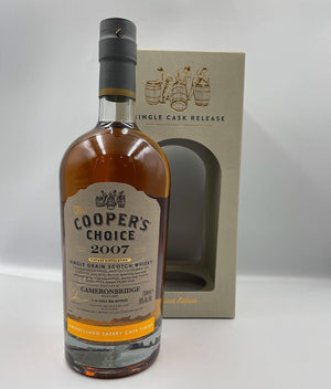 Cooper's Choice Cameronbridge 15 Year Old 2007 Amontillado Finish Single Grain Scotch Whisky 700mL