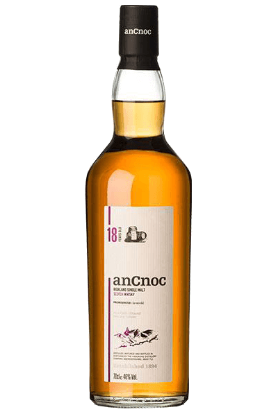 AnCnoc 18 year old single malt scotch whisky from knocdhu distillery