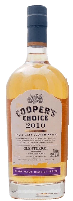 Coopers Choice Glenturret Ruadh Maor Heavily Peated 2010 9 year old single malt scotch whisky 700ml