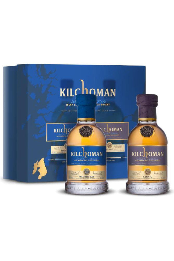 Kilchoman, Sanaig and Machir Bay gift pack 2 x 200ml scotch whisky in gift box
