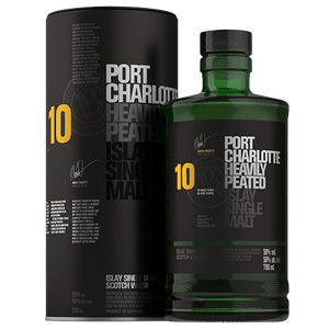 Port Charlotte 10 year old heavily peated Islay single malt scotch whisky by Bruichladdich 700ml