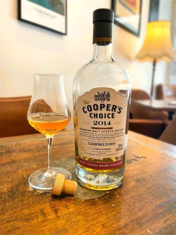 Caleb Tastes 'the Coopers Choice' Campbeltown blended malt 2014, 10yr old, Select Scotch Whisky exclusive.