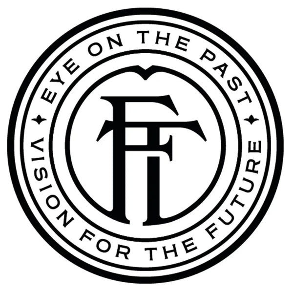Circular logo with interlocking letters and text: 'EYE ON THE PAST VISION FOR THE FUTURE'
