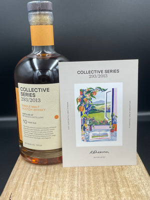Caskshare Collective Series bottling. Artwork by R Sheerin. The label artwork would typically reflect the key notes of the whisky translated into her distinct, colour-rich, and detailed style.