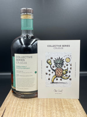 Artist Steve Carroll's illustration visually interprets the complex flavor profile of the whisky, by giving these abstract sensations a fun, figurative shape.