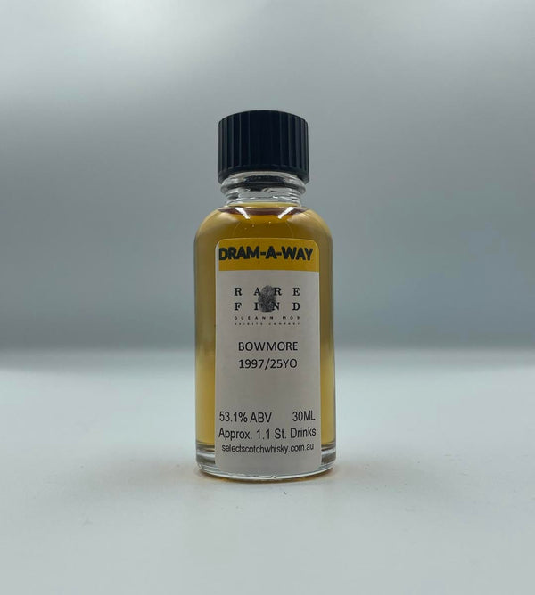 Dram-A-Way Bowmore 25YO 1997 Rare Find Scotch Whisky 30mL