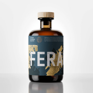 A bottle of FERAGAIA studio shot on white background