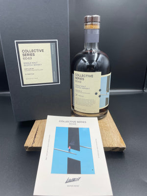 Caskshare Collective Series bottling. Artwork by Radek Liwen. The design is said to be "reminiscent of myself standing in front of the whisky archive's never-ending cabinets."
