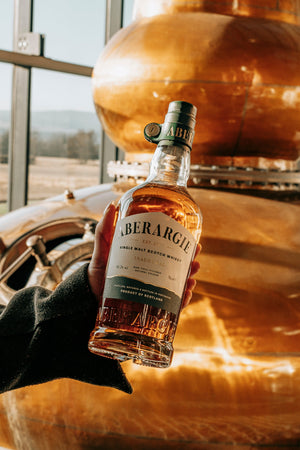 Aberargie Whisky bottle in hands