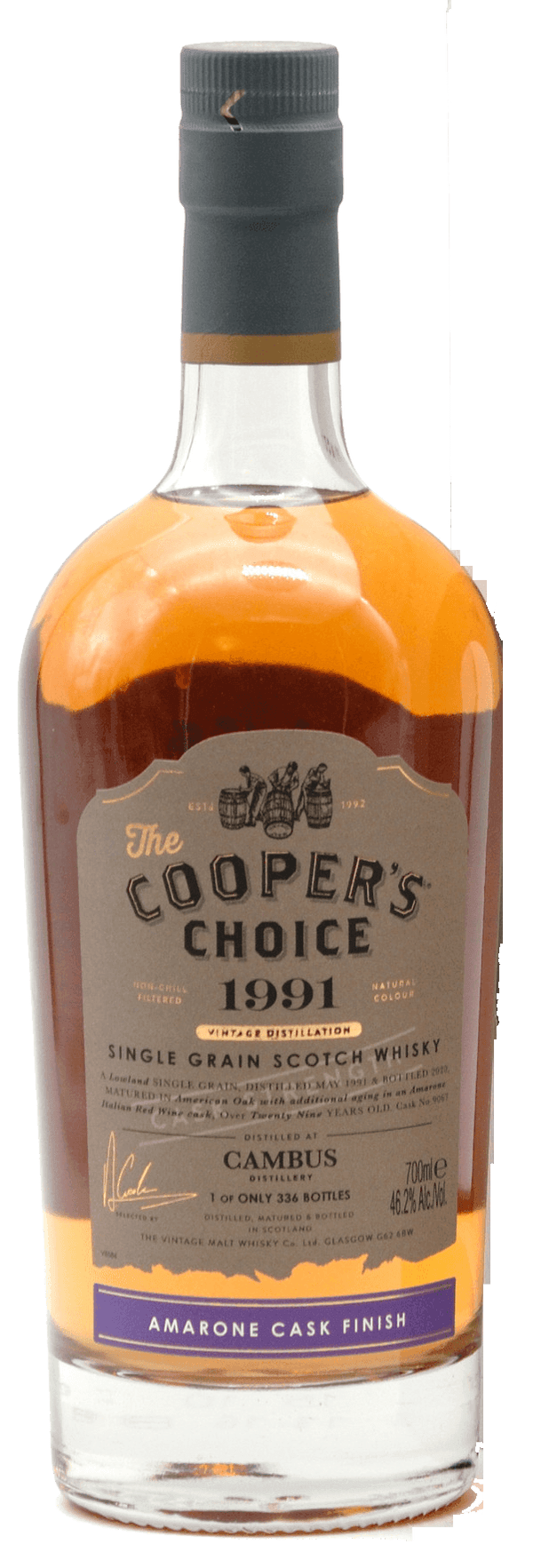 Cambus Amarone Cask Finish 1991 29 year old The Coopers Choice Scotch Whisky 700ml