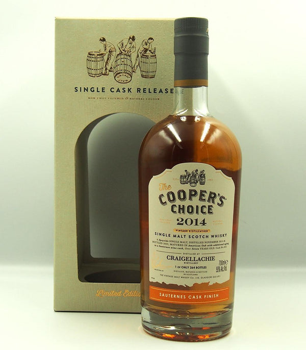 Craigellachie 7 year old 2014 Sauternes finished - The Cooper's Choice Scotch Whisky 700mL