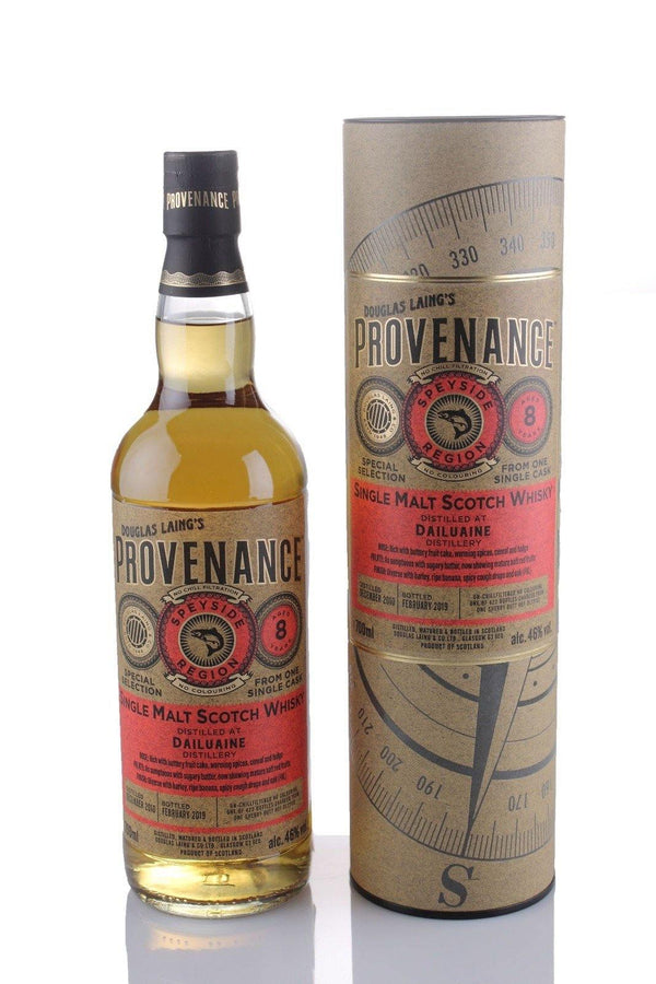 Dailuaine 8 year old 2010 single cask scotch whisky Provenance by Douglas Laing 700ml in Gift tube