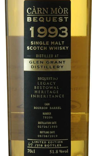 Glen Grant 26 year old 1993 Carn Mor Celebration of the Cask Bequest 78206
