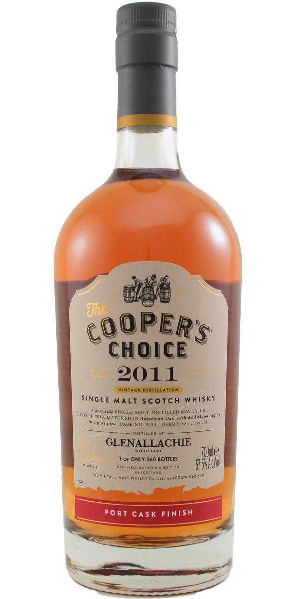 Glenallachie 7 year old 2011 single cask scotch whisky from The Cooper's Choice
