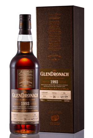Glendronach 1993 26 year old single cask scotch whisky in gift box TWL exclusive