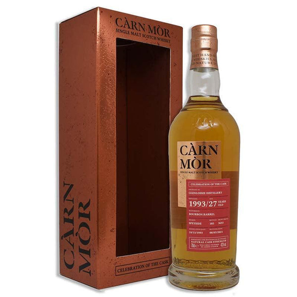 Glenlossie 27 year old 1993 Morrison Scotch Whisky Distillers Carn Mor Celebration of the Cask single cask strength scotch malt whisky. 