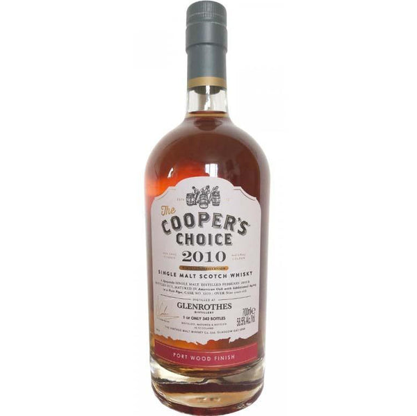 Cooper's Choice Glenrothes 2010 9 year old port finish single cask malt scotch whisky