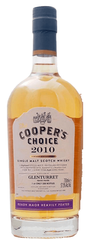 Coopers Choice Glenturret Ruadh Maor Heavily Peated 2010 9 year old single malt scotch whisky 700ml