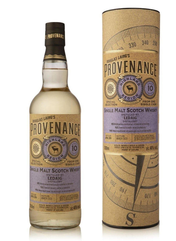 Ledaig 10 year old 2009 scotch whisky by Provenance and Douglas Laing in gift tube