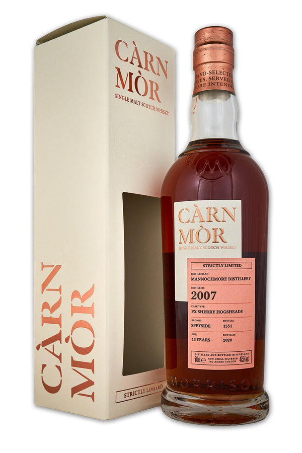 Mannochmore 13 year old 2007 morrisons carn mor strictly limited scotch whisky with gift box