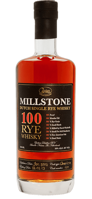 Millstone 100 Single Rye Dutch Whisky 50%