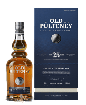 Old Pulteney 25 Year Old Single Malt Scotch Whisky in gift box