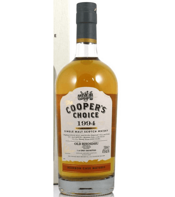 Old Rhosdhu 27 year old coopers choice 1994 single malt scotch whisky