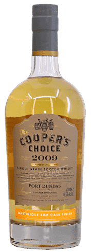 Cooper's Choice Port Dundas 2009 10 year old single grain scotch whisky martinique rum cask finish 700ml