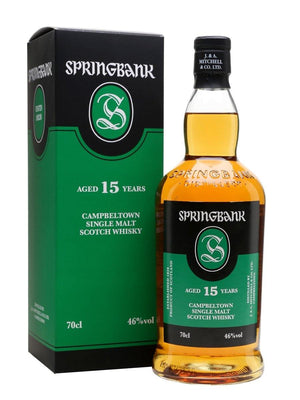 Springbank 15 year old single malt scotch whisky in gift box